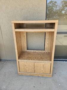 lot 223 image: Sauder Wooden Midsize TV Stand on wheels