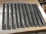 Set of 10  stick on plastic reflector strips 12 inch long great for trailers entrance to property many uses