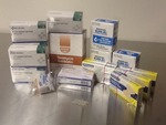 Lot of first aid kit supplies as a picture