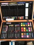 Art kit in wooden case as pictured