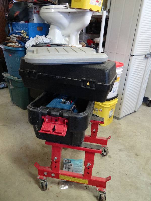 lot 6566 image: 2 Tool Boxes & Motorcycle Dolly Stand