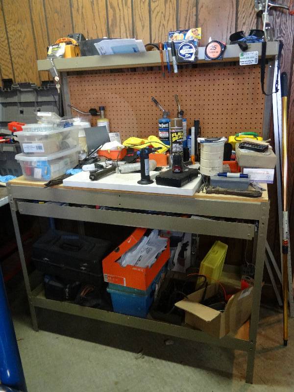 lot 6567 image: Metal Work Bench w Entire Contents