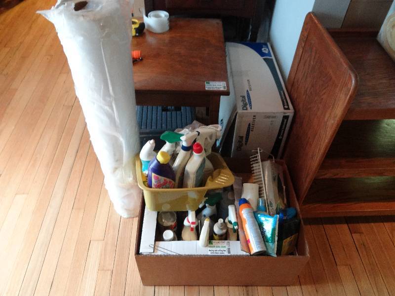 lot 6338 image: Cleaning Supplies , Fantom Vacuum and Roll Of Paper