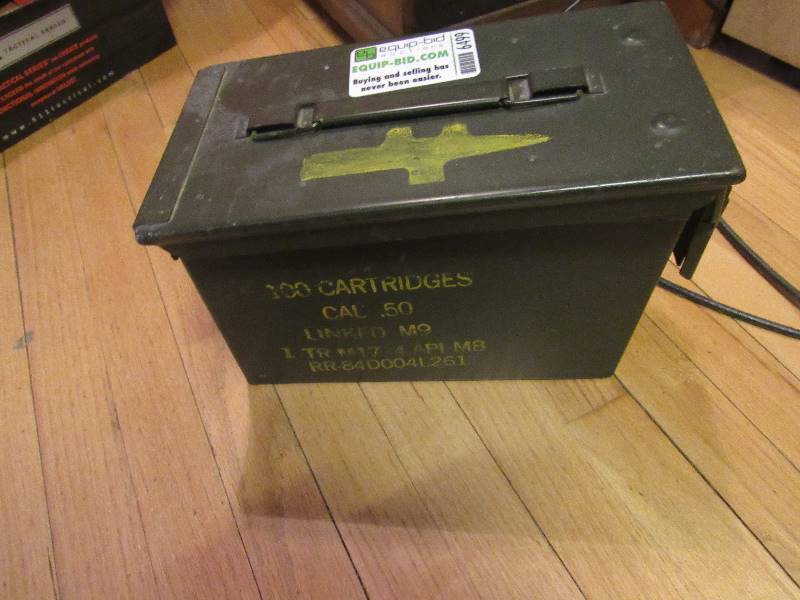 lot 6499 image: Lot of 308 Winchester Rounds in Metal Military Ammo Box