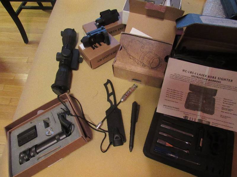 lot 6504 image: Lot of Various Gun Parts, Cases Sights, Etc.