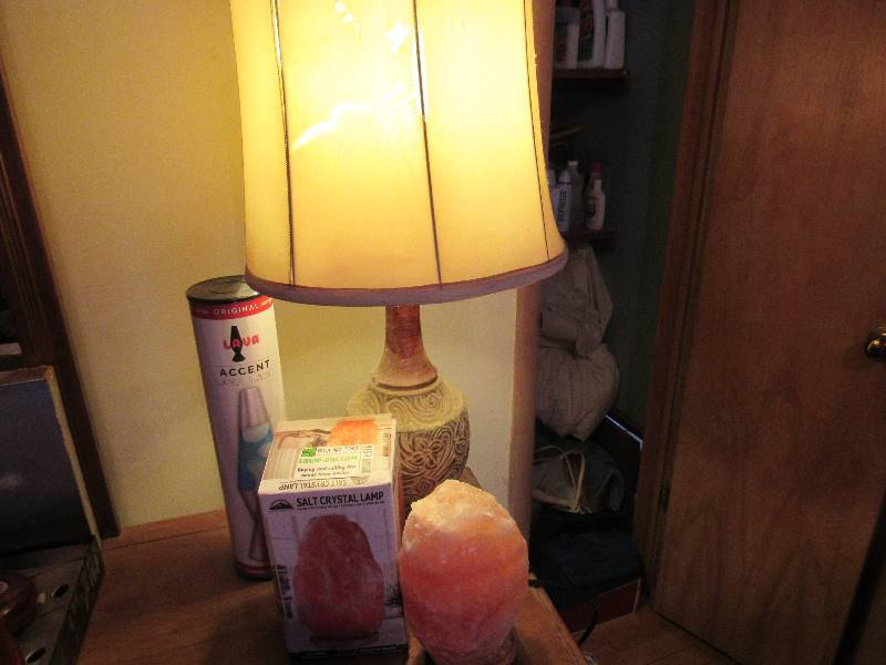 lot 6515 image: Lamp, Salt Crystal Lamp & Lava Lamp