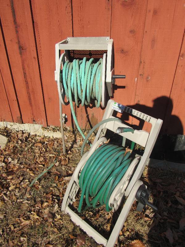 lot 6202 image: Lot of 2 Hose Reels (Cart & Wall) w Hoses