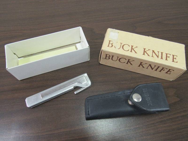 lot 6222 image: Buck Knife Box, Case & Sharpener (NO Knife)