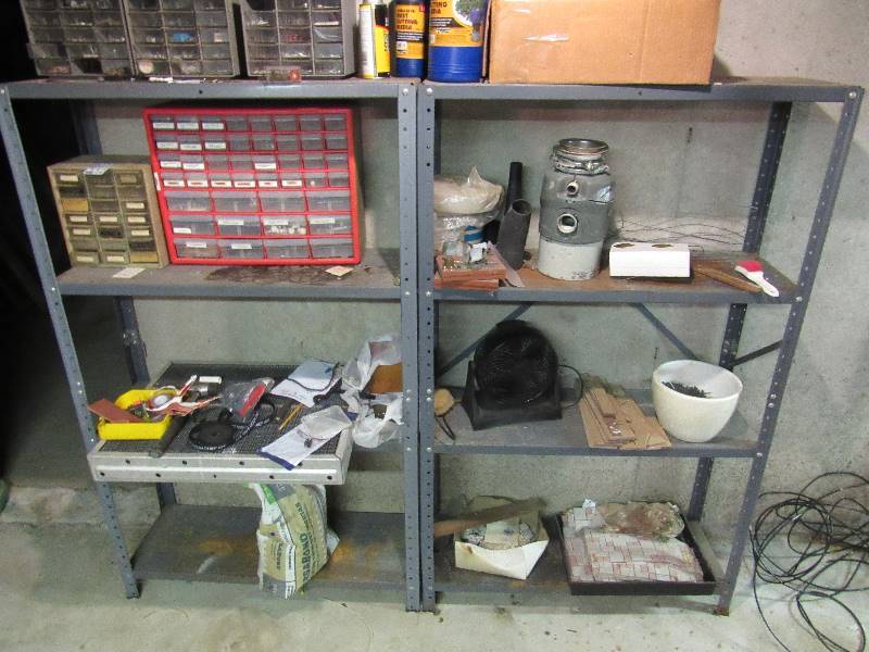 lot 6409 image: (2) ct. lot metal shelves, 4-tier, 5 tall  contents not included
