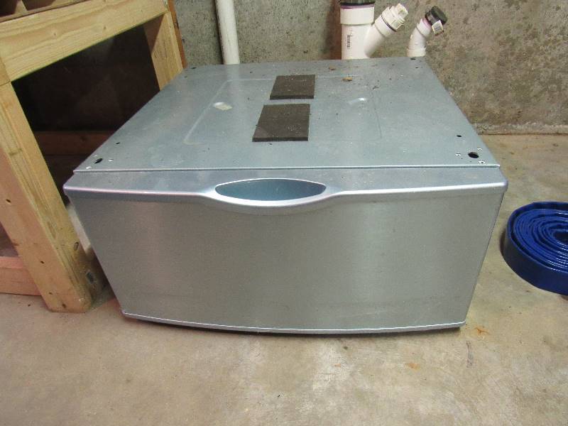 lot 6412 image: Pedestal base with drawer, 27 x 27 13 tall