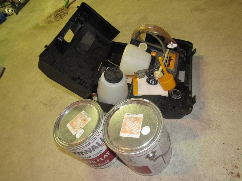 lot 6430 image: Wagner Paint Sprayer and (2) gallons white paint