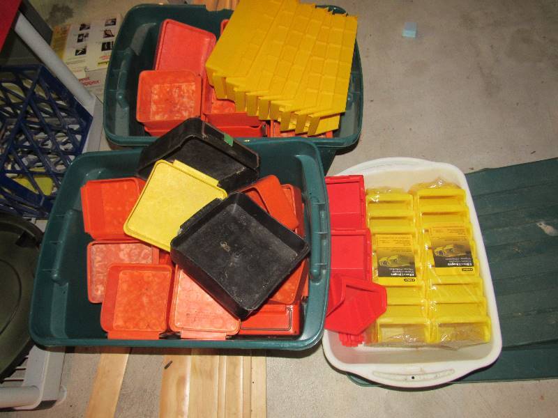 lot 6432 image: Large lot of sorting bin organizers in totes and tub