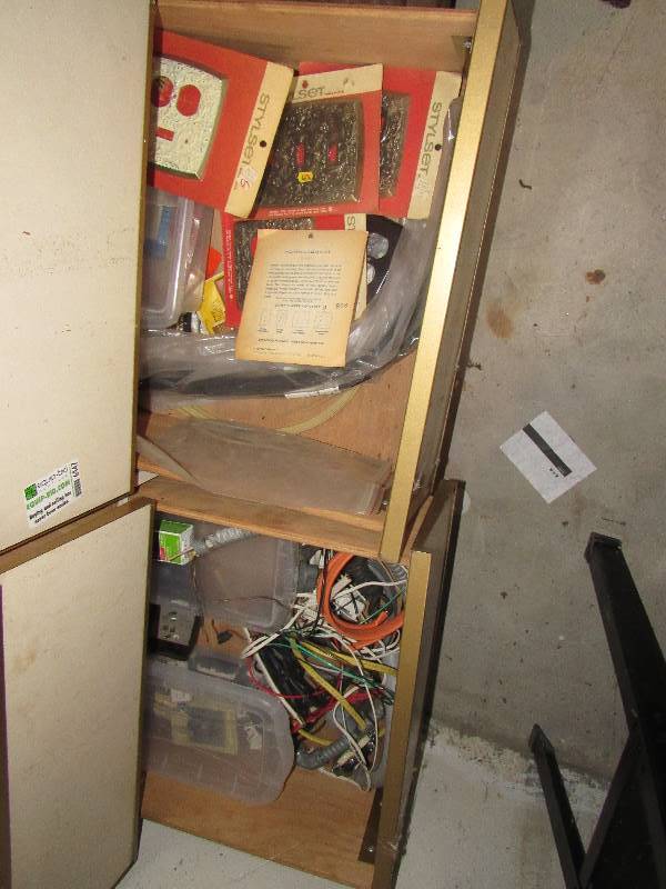 lot 6448 image: Contents of bottom (2) drawers electrical outlets, switch covers and misc, wire