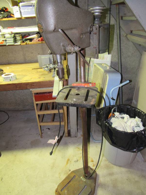 lot 6469 image: Darra James standing Drill Press, 64 tall model #3518