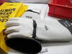 white lineman gloves