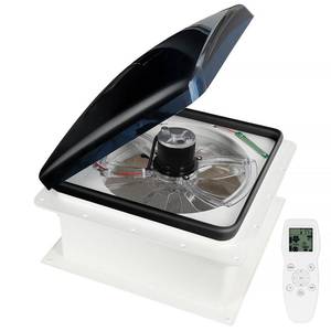 lot 48717 image: OUTPRIZE Remote Control RV Roof Vent Fan, 12V 14 Super Quiet RV Roof Fan with Rain Sensor, 10-Speed, Reversible - Retail $157.59