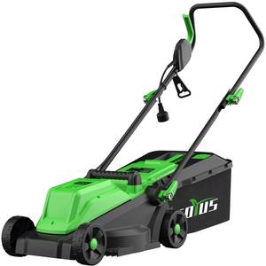lot 48721 image: SOYUS Electric Lawn Mower Corded, 13 Inch 11-Amp Lawn Mowers with 8 Gallon Collection Bag, 3-Position Cutting Height Adjustment for Yard and Farm - Retail $132.3