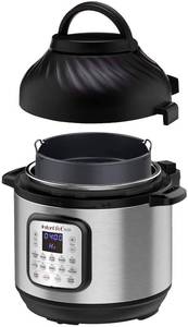 lot 48727 image: Instant Pot Duo Crisp 11-in-1 Air Fryer and Electric Pressure Cooker Combo with Multicooker Lids that Fries, Steams, Slow Cooks, Dehydrates,Free App With Over 800 Recipes, BlackStainless Steel, 8QT - Retail $178.56