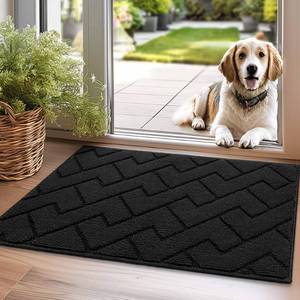 lot 48731 image: hicorfe Indoor Doormat,Front Back Door Mat TPR Backing Non Slip Mats 20x31.5 Absorbent Resist Dirt Entrance Doormat Inside Floor for Entryway Washable Low-Profile (Black)