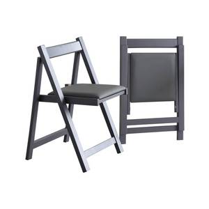 lot 48745 image: FUNROLUX Folding Dining Chairs with Padded Seats 2 Pack Wooden Folding Chairs for Kitchen Table Event Party Indoor 198LB Weight Capacity (Grey) - Retail $134.73