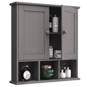lot 48767 image: TaoHFE Grey Bathroom Cabinet,Bathroom Wall Cabinet with 2 Door Adjustable Shelves,Over The Toilet Storage Cabinet,Bathroom Cabinet Wall Mounted,Medicine Cabinets for Bathroom Laundry Room Kitchen