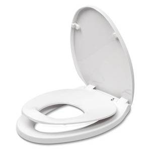 lot 48784 image: Elongated Toilet Seat with Slow Close Seat, Easy Clean, Suitable Standard Elongated or Oval Toilet with Thickened Plastic Lid, Plastic, White