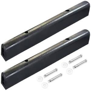 lot 48786 image: TonGass (2-Pack, Black, 39x3.9x3.9) Heavy-Duty Rubber Dock Bumper for Marinas, Boat Docks, Boat Slips with 12 Thick Ribs 2 Mounting Holes Boat Dock Bumpers Rubber Boat Bumpers for Docking - Retail $100.07