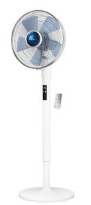 lot 48789 image: Rowenta, Pedestal Fan, Turbo Silence Standing Floor Fan with Remote, 53 Inches, Ultra Quiet Fan for Bedroom, Oscillating, Portable, 5 Speeds, Refresh Up to 23-Feet VU5870, White, Indoor, VU5870 - Retail $162.67