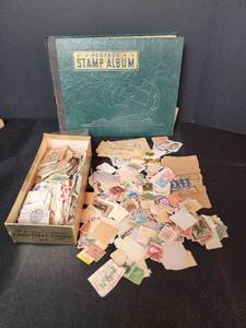 lot 107 image: Vintage Stamp Album and Vintage Stamp Collection
