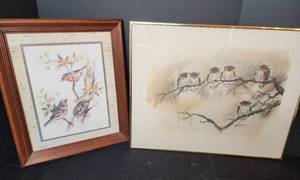 lot 170 image: (2) Signed Bird Pictures