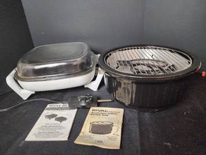 lot 225 image: Rival Smokeless Electric Grill and West Bend Electric Skillet