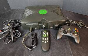 lot 299 image: Xbox with Remote Control and Gaming Controller (untested)