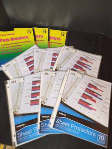 lot 315 image: Office Supplies (New Poly Dividers and New Sheet Protectors)