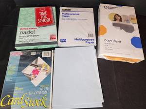 lot 323 image: New Ream Pastel Green Paper, Multipurpose Paper, New Ream Legal Paper, and Cardstock