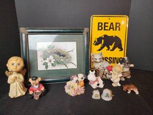 lot 333 image: Metal Bear Sign, Picture, and Figurines