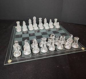 lot 339 image: Glass Chess Set