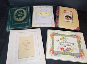 lot 358 image: New Wedding Anniversary Memory Book, New Baby Book, and Family Books