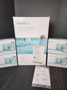 lot 362 image: Janibel Akord Slim Odor Free Diaper Receptacle with (4) Boxes of Refill Liners