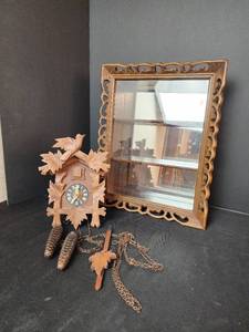lot 371 image: Cuckoo Clock (non-working) and Hanging Cabinet