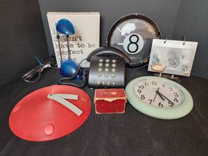 lot 372 image: Clocks, Desk Lamp, Phone, and More