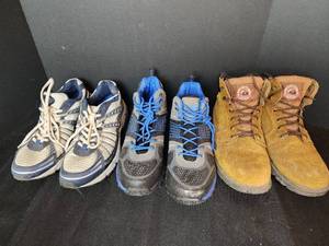 lot 401 image: Brahma Waterproof Boots (mens size 11) and (2pr) Tennis Shoes (mens size 11)