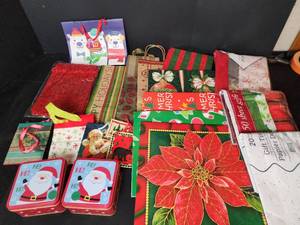 lot 417 image: Gift Bags, Gift Boxes, Tissue Paper, and Tin Gift Boxes