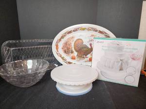 lot 448 image: Revolving Cake Stand and Serving Platters