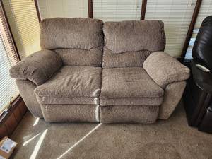 lot 37 image: Reclining Loveseat 64 (see pics for damage)