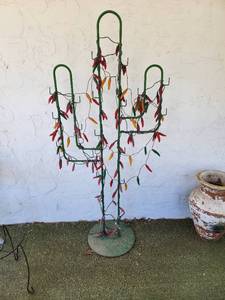 lot 600 image: 66 Metal Cactus - Strung with Lights (Untested)