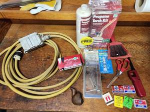 lot 621 image: Propane Torch Kit, Outdoor Electric Cord, and More