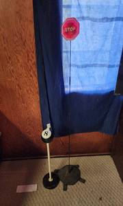 lot 653 image: Metal 8-Ball Ashtray and Parking Stop Sign