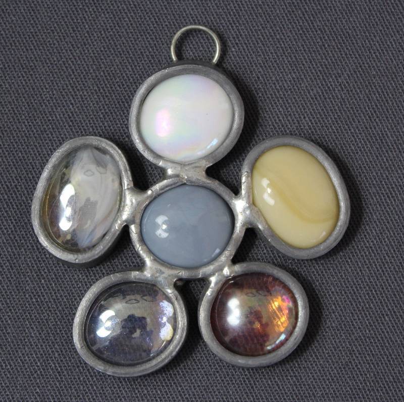 lot 4028 image: Large Flower made of Stones Necklace Pendant
