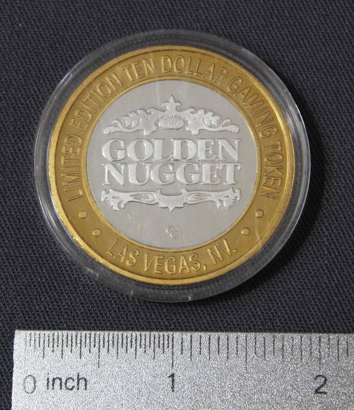 lot 4046 image: Limited Edition $10 Gaming Token .999 Fine Silver Golden Nugget, Las Vegas