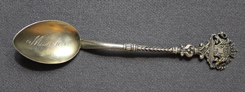 lot 4059 image: M&W 950 Silver Spoon, Engraved Front Munchen & on Back B 1901